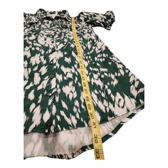 Sunny Girl Puffy Sleeves Shirt Dress Small Green With Belt Flowy Statement Dress - Picture 6 of 9